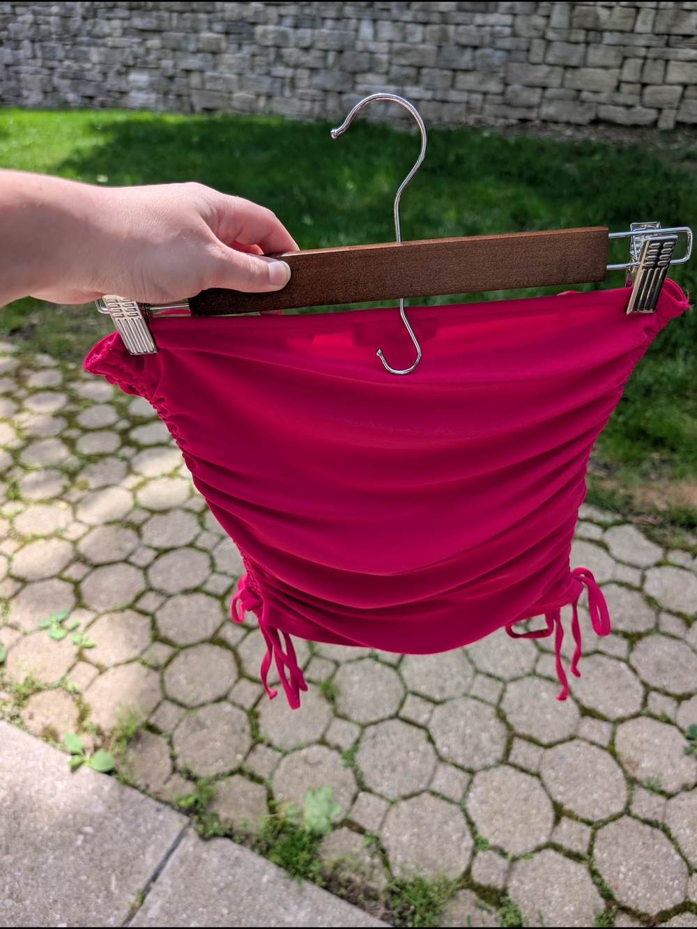 Express Strapless Ruched Top - Hot Pink - Picture 3 of 6